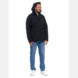 Kurtka przejściowa unisex przeciwdeszczowa kaptur CZARNA MORAJ